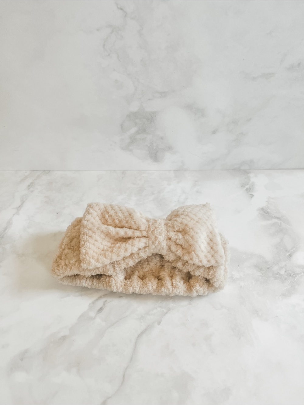 Plush Bow Headband for face washing